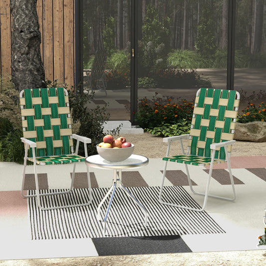 Outsunny Set of 2 Patio Folding Chairs, Classic Outdoor Camping Chairs, Portable Lawn Chairs for Camping