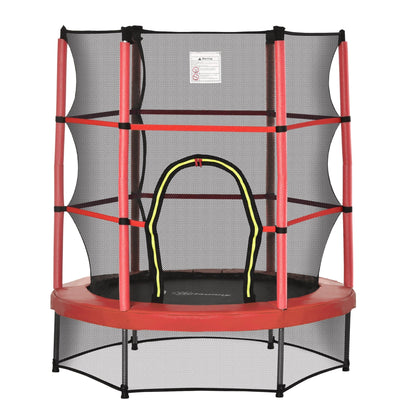 Outsunny 5' Diameter Kids Trampoline with Net for Indoors & Outdoors, Ages 3 to 6