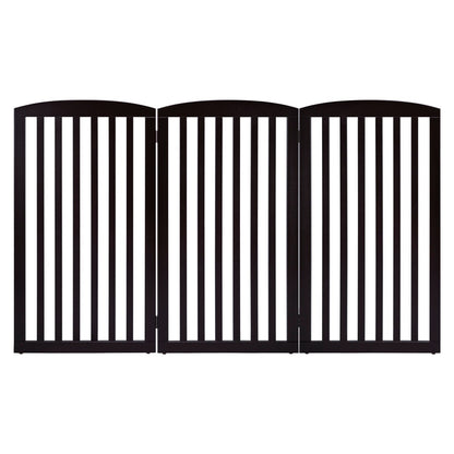 PAWLAND 3 Panels,36 Inch,Dog Gate, Freestanding Foldable Wooden Pet Gate, Safety Gate Fence