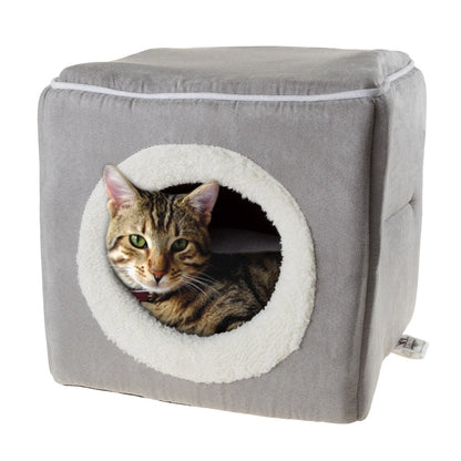 PETMAKER Cozy Cat Cave Enclosed Cube Indoor Pet Bed