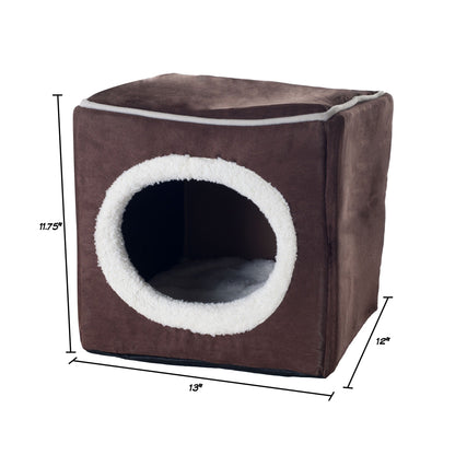 PETMAKER Cozy Cat Cave Enclosed Cube Indoor Pet Bed
