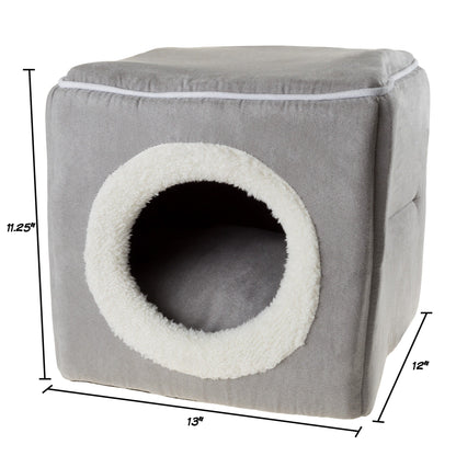PETMAKER Cozy Cat Cave Enclosed Cube Indoor Pet Bed