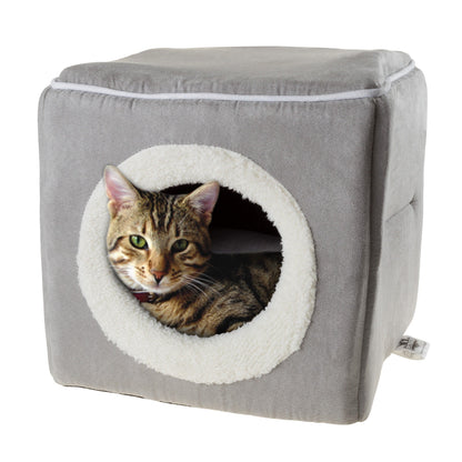 PETMAKER Cozy Cat Cave Enclosed Cube Indoor Pet Bed