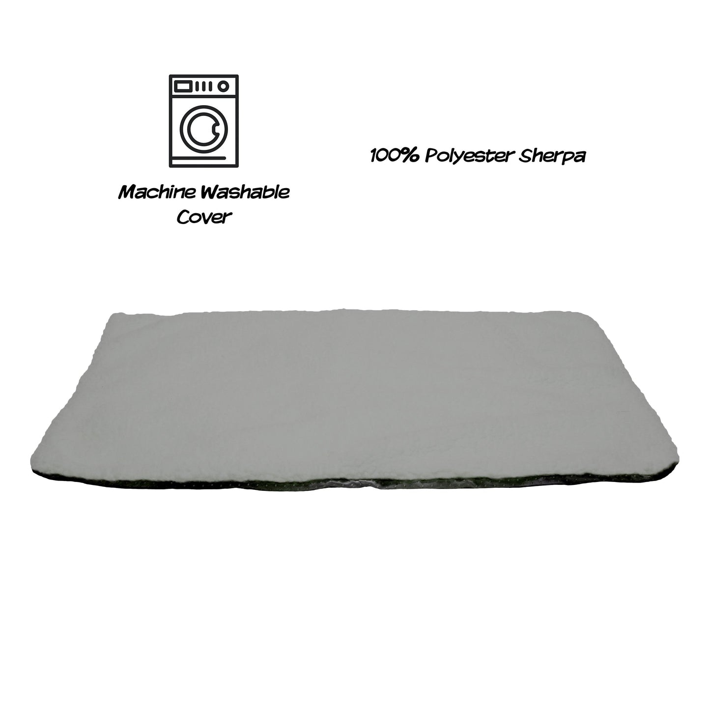 PETMAKER Self-Heating Pet Bed Crate Mat with Washable Sherpa Cover