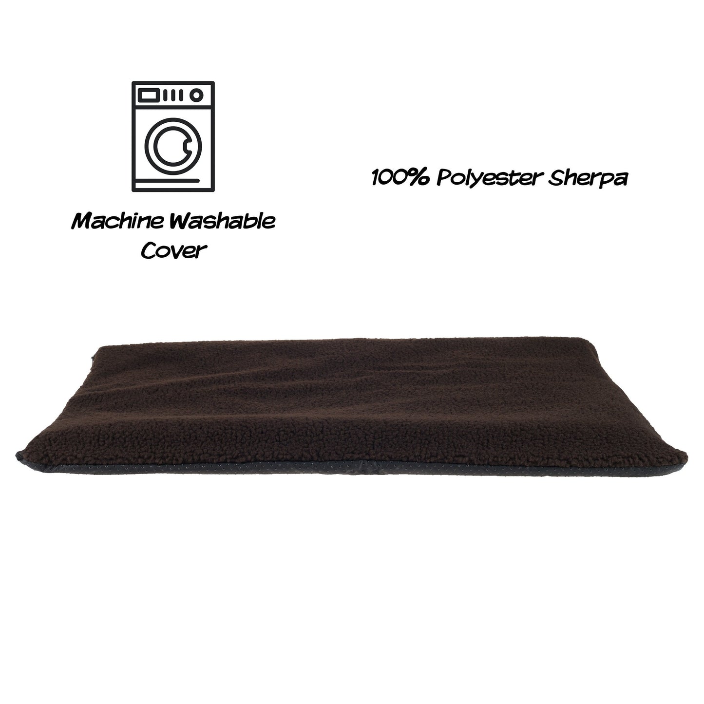 PETMAKER Self-Heating Pet Bed Crate Mat with Washable Sherpa Cover