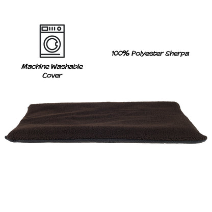 PETMAKER Self-Heating Pet Bed Crate Mat with Washable Sherpa Cover