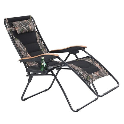 Oversize XL Padded Zero Gravity Lounge Chair Wider Armrest Adjustable Recliner with Cup Holder - N/A