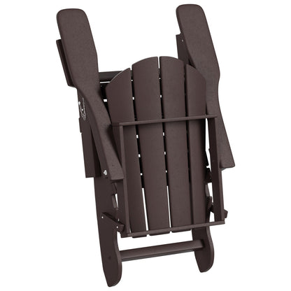 Polytrends Laguna Hdpe All Weather Outdoor Patio Foldable Adirondack Chair With Ottoman (2-Piece Set)