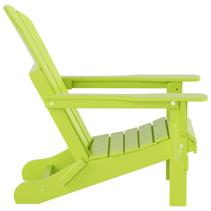 Polytrends Laguna Hdpe All Weather Outdoor Patio Foldable Adirondack Chair With Ottoman (2-Piece Set)