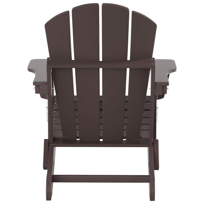 Polytrends Laguna Hdpe All Weather Outdoor Patio Foldable Adirondack Chair With Ottoman (2-Piece Set)