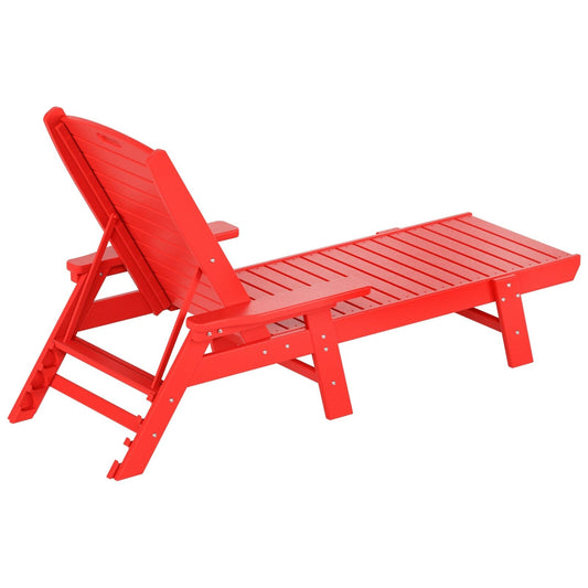Polytrends Laguna Hdpe All Weather Outdoor Patio Pool Reclining Chaise Lounges With Square Side Table (3-Piece Set)