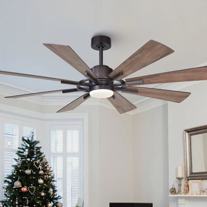 Parrot Uncle 60 Farmhouse Integrated LED Windmill Ceiling Fan with Light and Remote