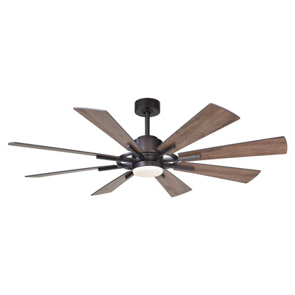 Parrot Uncle 60 Farmhouse Integrated LED Windmill Ceiling Fan with Light and Remote
