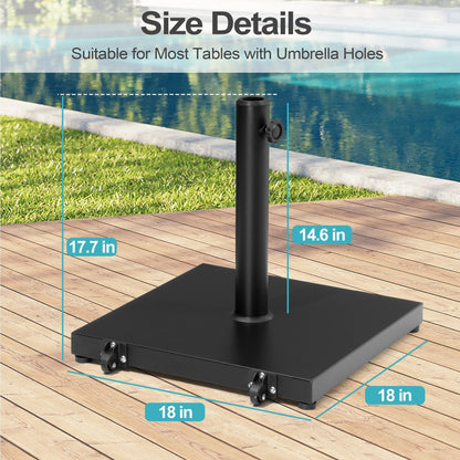 Patio Outdoor Market Umbrella Holder Base 40/55 Pound Square Stand for Pole Umbrella
