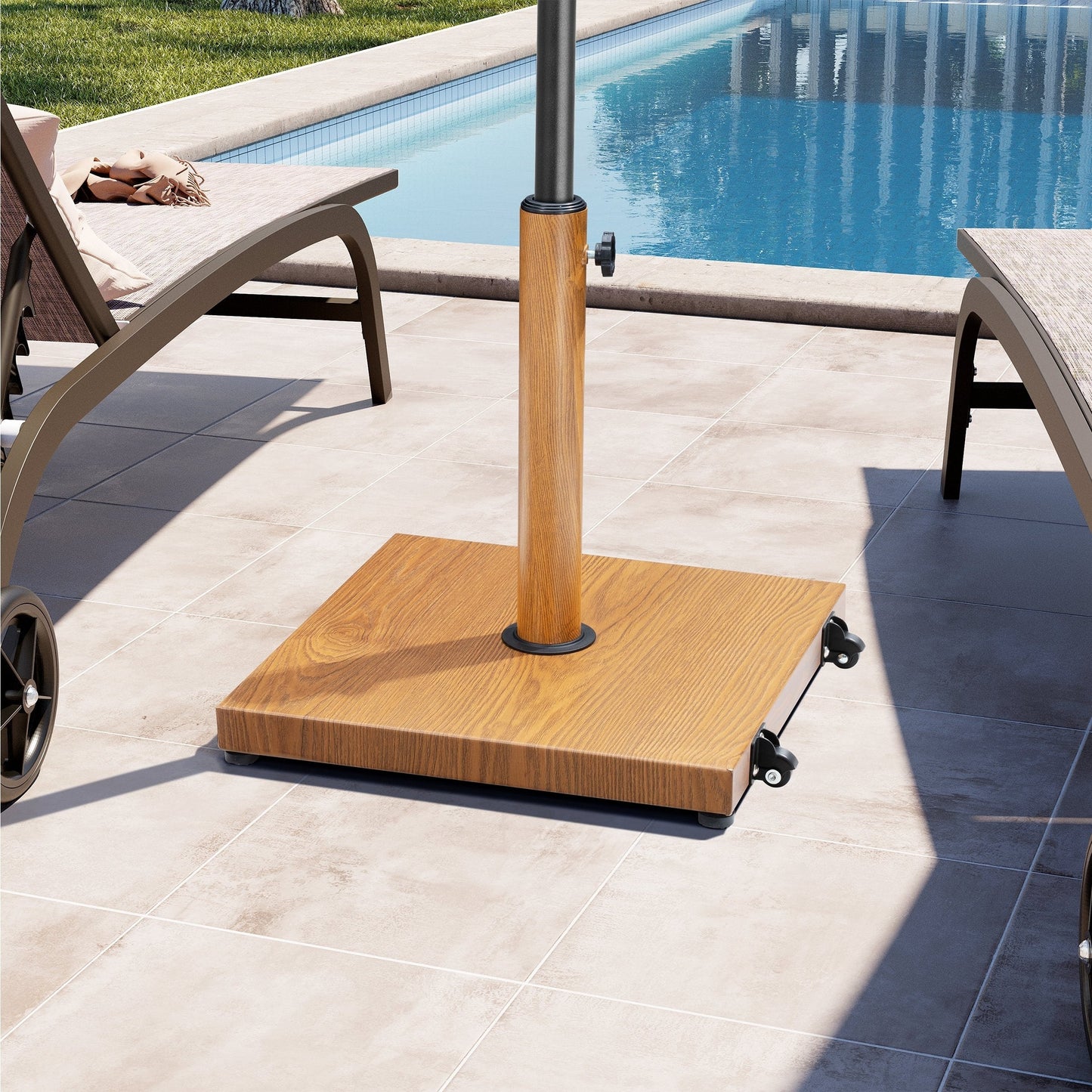 Patio Outdoor Market Umbrella Holder Base 40/55 Pound Square Stand for Pole Umbrella