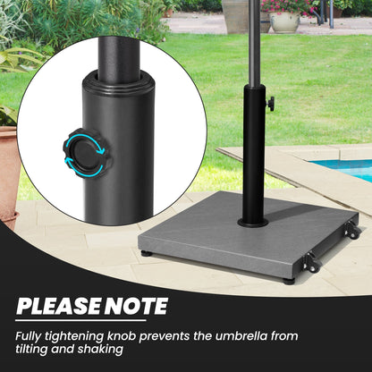 Patio Outdoor Market Umbrella Holder Base 40/55 Pound Square Stand for Pole Umbrella