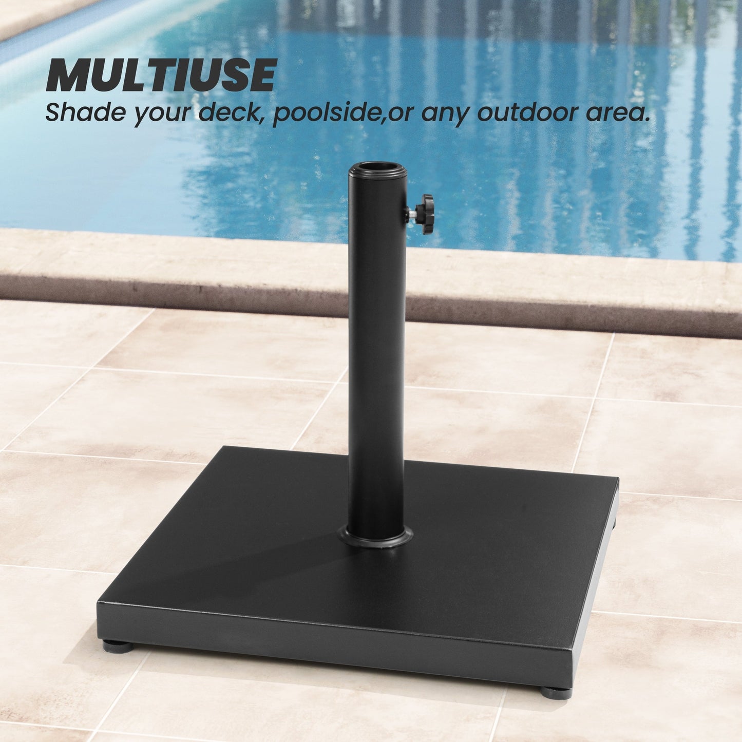 Patio Outdoor Market Umbrella Holder Base 40/55 Pound Square Stand for Pole Umbrella