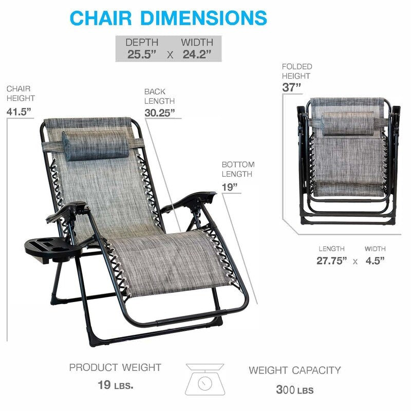 Sun-Ray 1pc Oversized Zero Gravity Chair