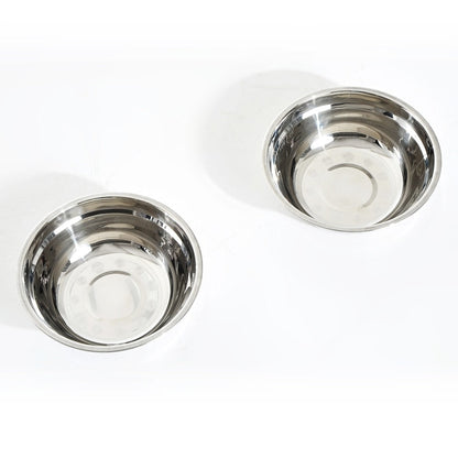 PawHut 22 Double Stainless Steel Heavy Duty Dog Food Bowl Pet Elevated Feeding Station