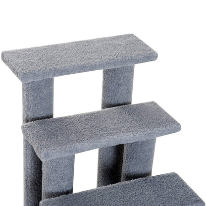 PawHut 25 4-Step Multi-Level Carpeted Cat Scratching Post Pet Stairs - Grey