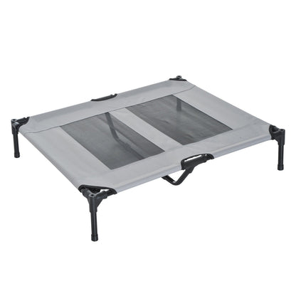 PawHut 36 x 30 Elevated Dog Cot Cooling Pet Bed With UV Protection Canopy Shade