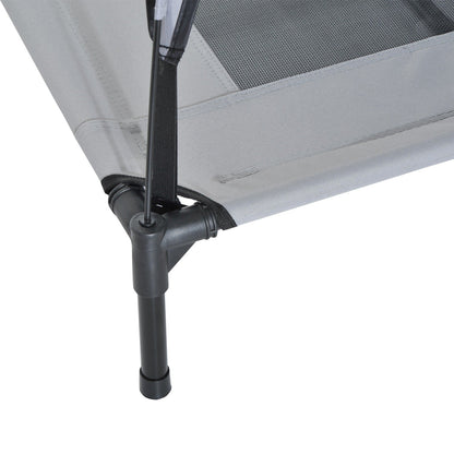 PawHut 36 x 30 Elevated Dog Cot Cooling Pet Bed With UV Protection Canopy Shade