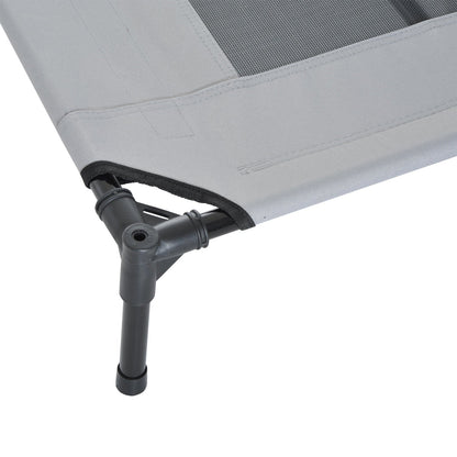 PawHut 36 x 30 Elevated Dog Cot Cooling Pet Bed With UV Protection Canopy Shade