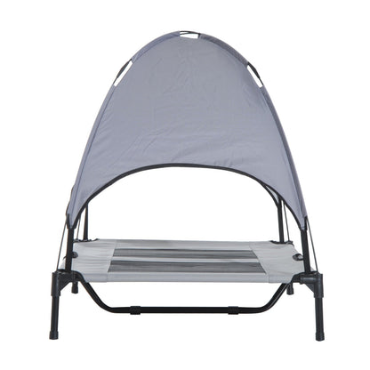 PawHut 36 x 30 Elevated Dog Cot Cooling Pet Bed With UV Protection Canopy Shade