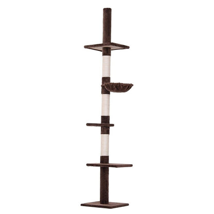 PawHut 9' Adjustable Height Floor-to-Ceiling Vertical Cat Tree
