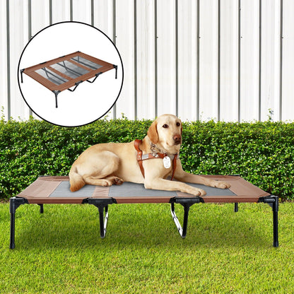 Pawhut Elevated Cooling Mesh Dog Bed Cot - 48 x 36.25 x 9