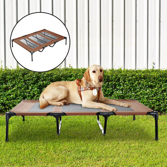 Pawhut Elevated Cooling Mesh Dog Bed Cot - 48 x 36.25 x 9