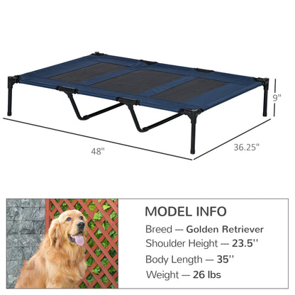 Pawhut Elevated Cooling Mesh Dog Bed Cot - 48 x 36.25 x 9