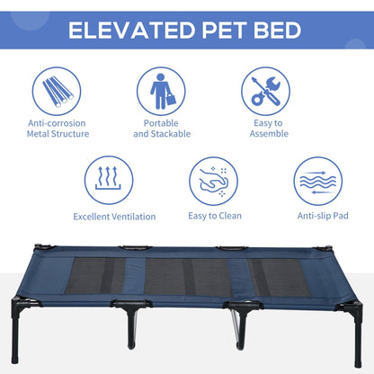 Pawhut Elevated Cooling Mesh Dog Bed Cot - 48 x 36.25 x 9