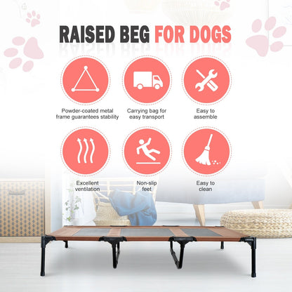 Pawhut Elevated Cooling Mesh Dog Bed Cot - 48 x 36.25 x 9