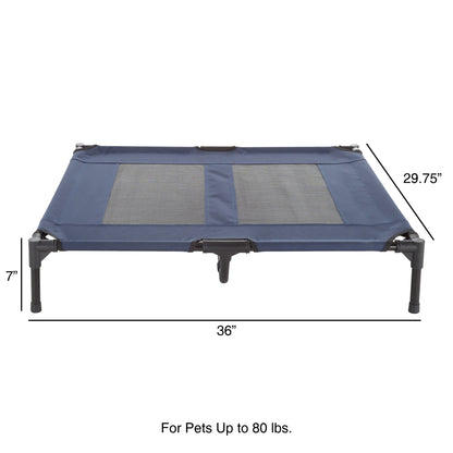 Petmaker Steel Frame Elevated Dog Bed with Non-Slip Feet - Indoor/Outdoor Puppy Cot for Pets