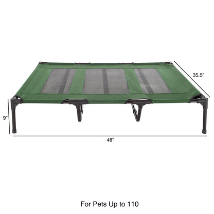 Petmaker Steel Frame Elevated Dog Bed with Non-Slip Feet - Indoor/Outdoor Puppy Cot for Pets