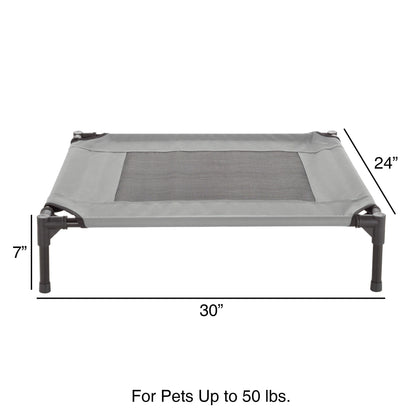 Petmaker Steel Frame Elevated Dog Bed with Non-Slip Feet - Indoor/Outdoor Puppy Cot for Pets