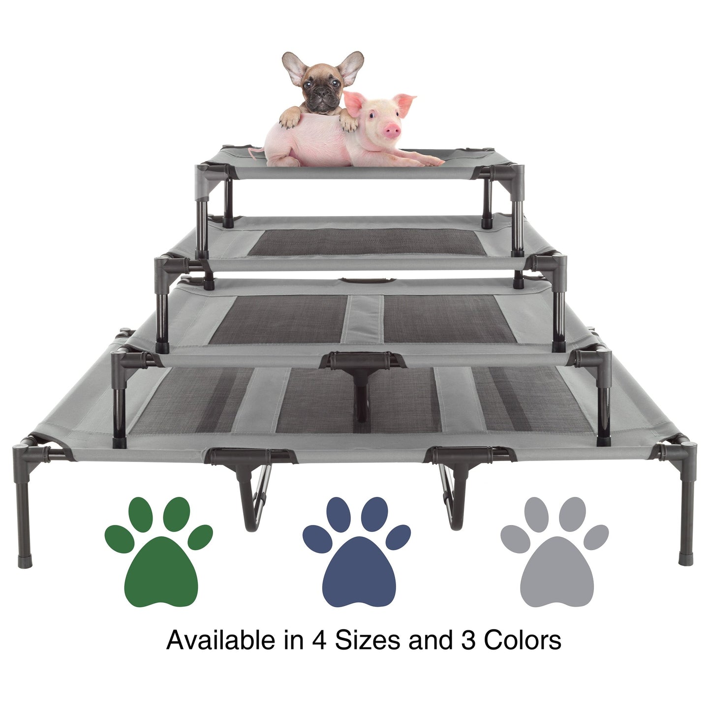 Petmaker Steel Frame Elevated Dog Bed with Non-Slip Feet - Indoor/Outdoor Puppy Cot for Pets