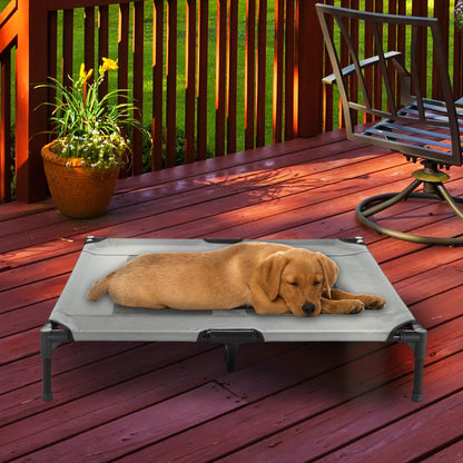 Petmaker Steel Frame Elevated Dog Bed with Non-Slip Feet - Indoor/Outdoor Puppy Cot for Pets