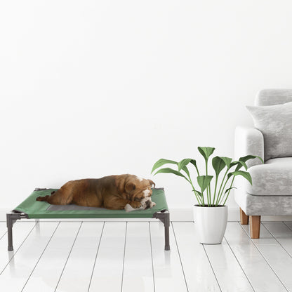 Petmaker Steel Frame Elevated Dog Bed with Non-Slip Feet - Indoor/Outdoor Puppy Cot for Pets