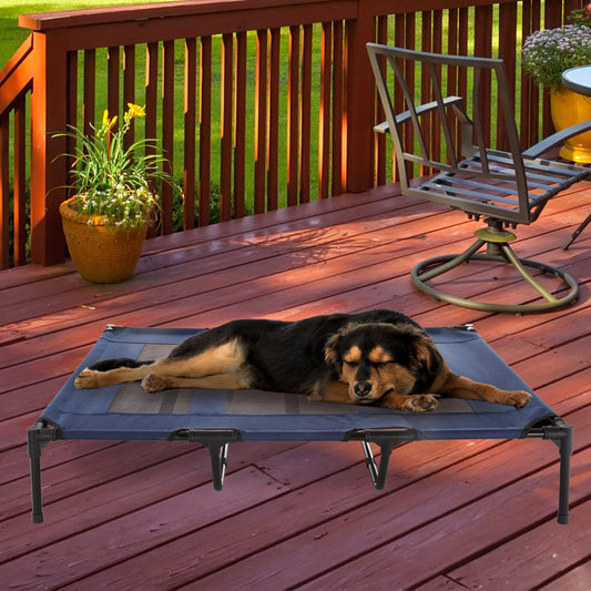 Petmaker Steel Frame Elevated Dog Bed with Non-Slip Feet - Indoor/Outdoor Puppy Cot for Pets