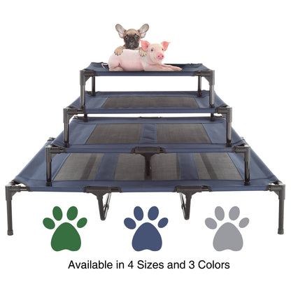 Petmaker Steel Frame Elevated Dog Bed with Non-Slip Feet - Indoor/Outdoor Puppy Cot for Pets