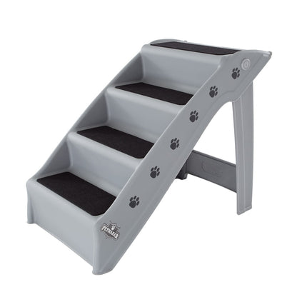 Petmaker Folding Home & Vehicle Carpeted 4-Step Dog & Pet Stairs