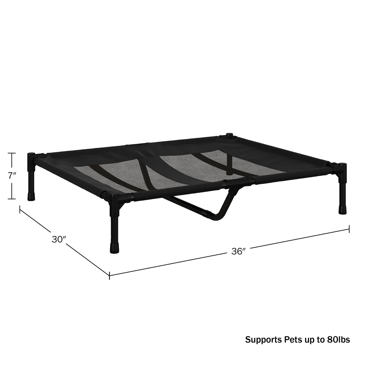 Petmaker Steel Frame Elevated Dog Bed with Non-Slip Feet - Indoor/Outdoor Puppy Cot for Pets