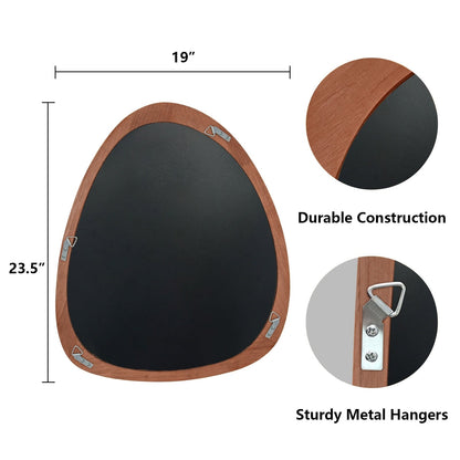 Pine Frame Cobblestone Shaped Asymmetrical Wall Mirror
