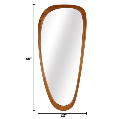 Pine Frame Cobblestone Shaped Asymmetrical Wall Mirror