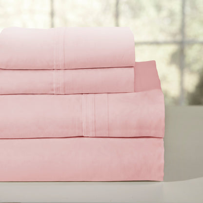 Pointehaven Combed Cotton Percale Crisp Breathable Solid or Printed Sheet Set