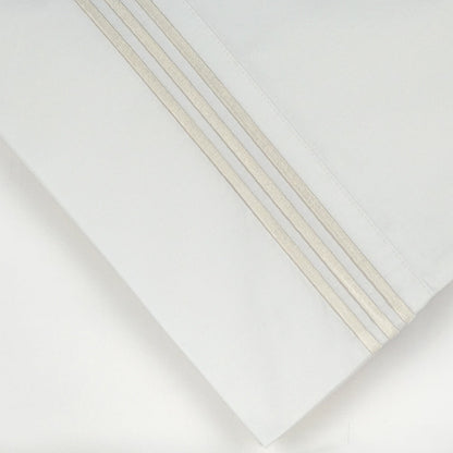 Pointehaven Egyptian Cotton Embroidered Percale Pillowcases (Set of 2)