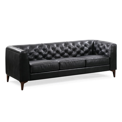 Canapé Poly &amp; Bark Essex 89 - Cuir italien véritable pleine fleur