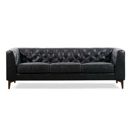 Canapé Poly &amp; Bark Essex 89 - Cuir italien véritable pleine fleur
